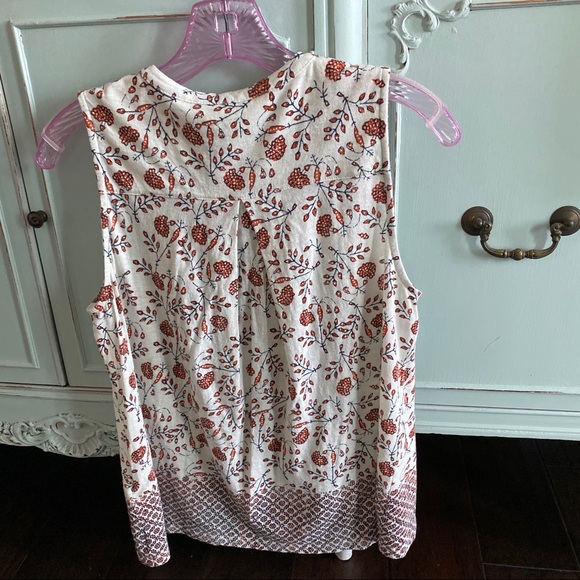 Lucky Top Sleeveless V-Neck Print Sz S Crop Top - Picture 10 of 15